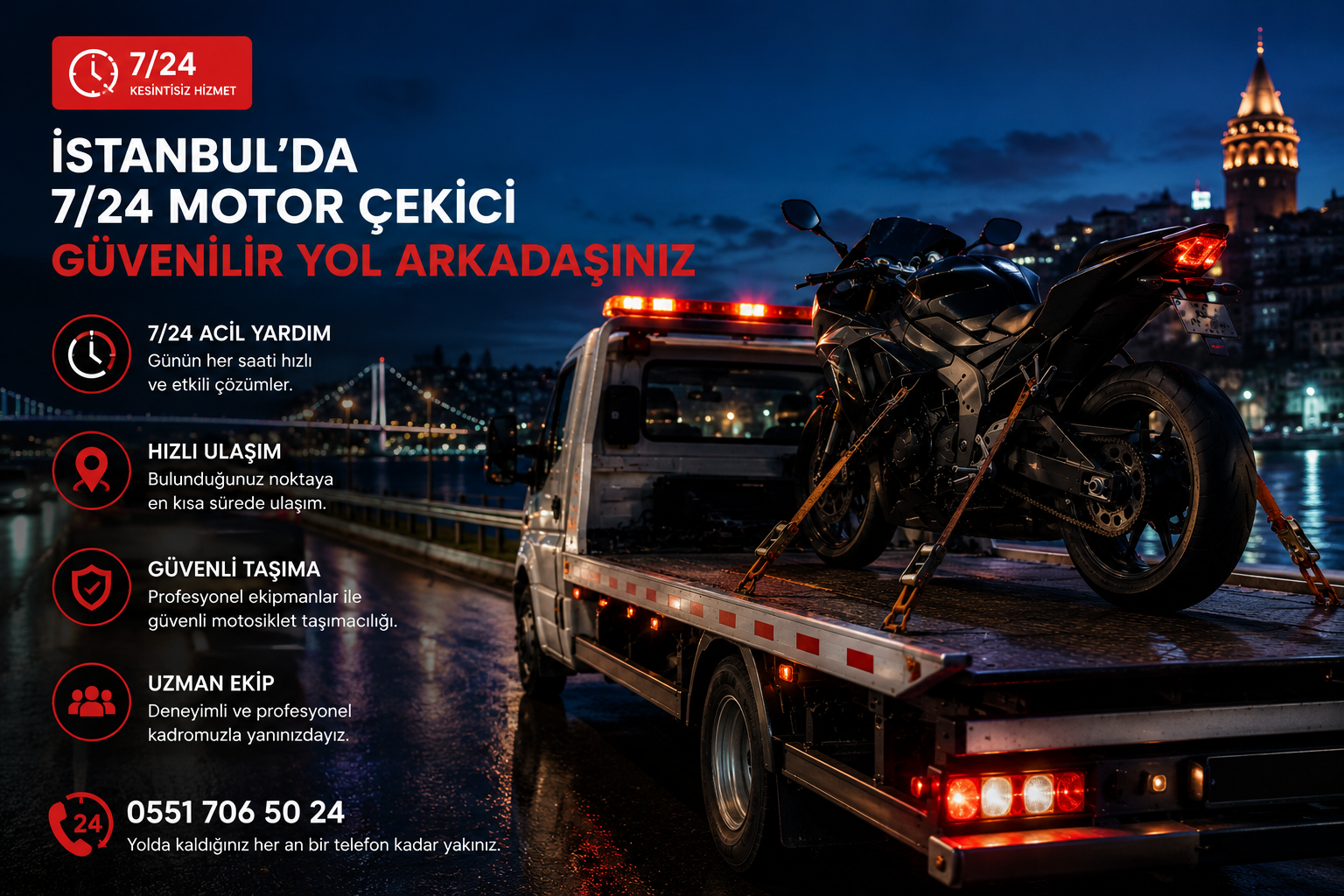 İstanbulda 7/24 Motor Çekici Hizmetinin Avantajları